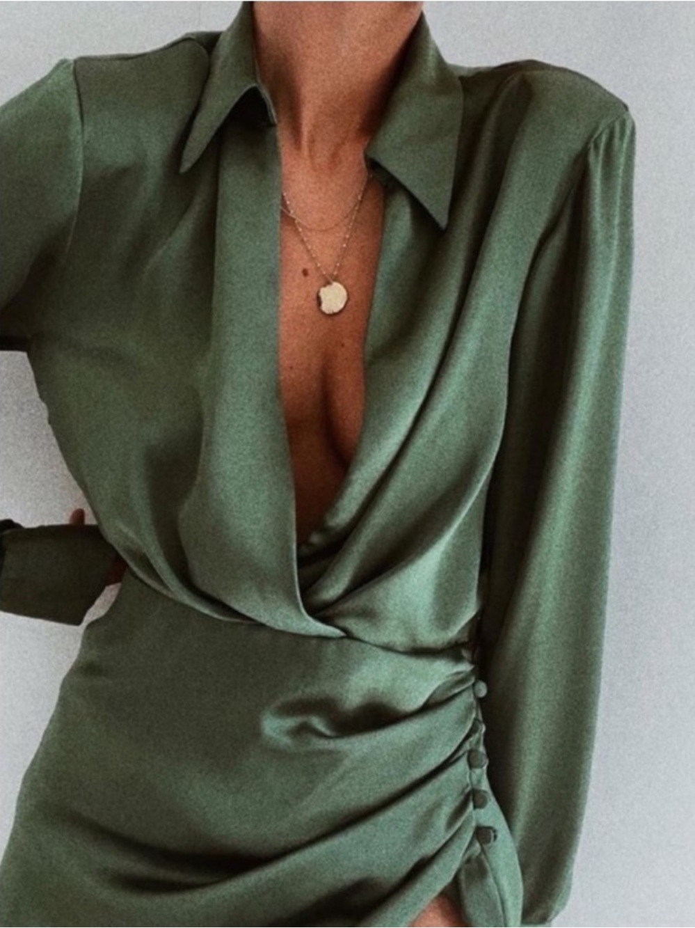 ZARA satin effect shirt dress